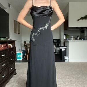 Patra Black Strapless Dress with Silver Embellishments